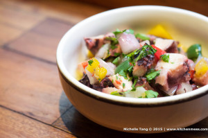 marinated octopus with parsley, chilli, lemon and olive oil at Iberico and Co.