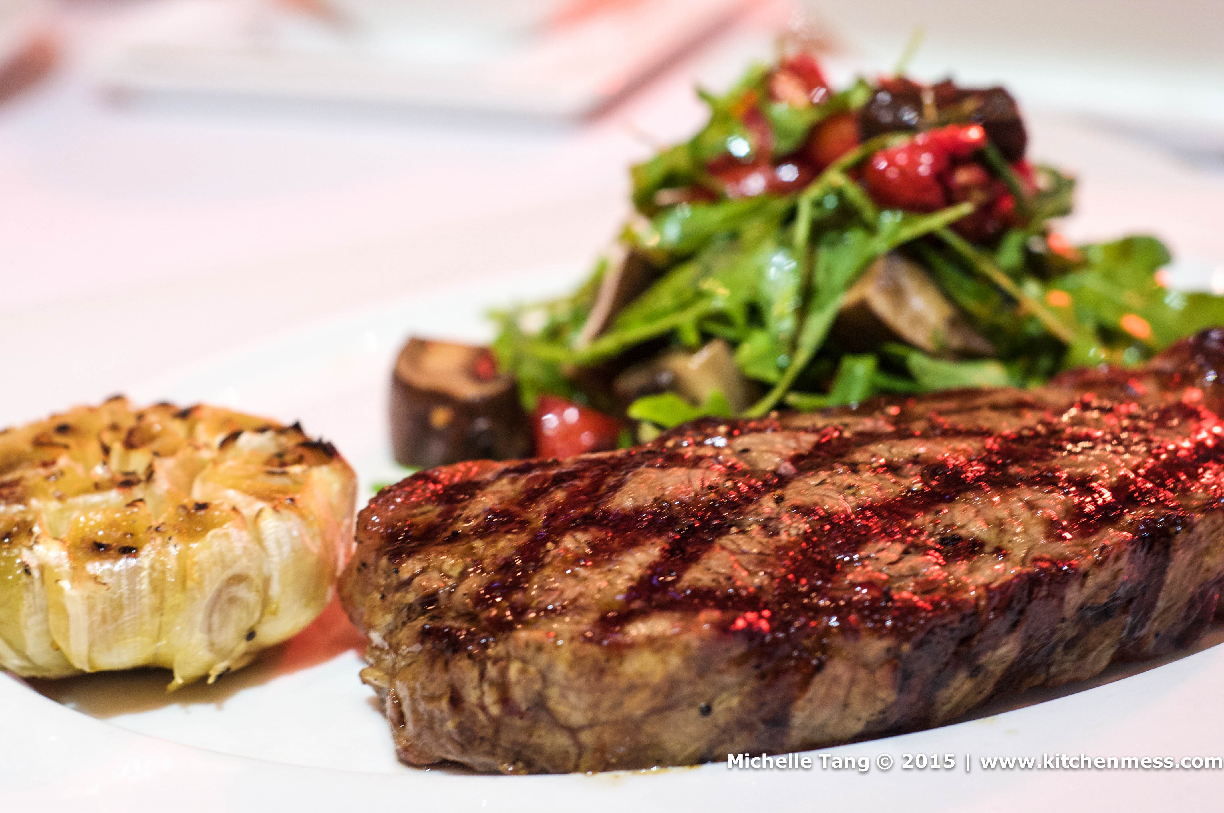 US Certified Prime Black Angus Sirloin, perfectly grilled to your liking.