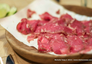 Thinly sliced smoked beef