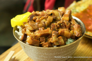 Pork belly rice dish