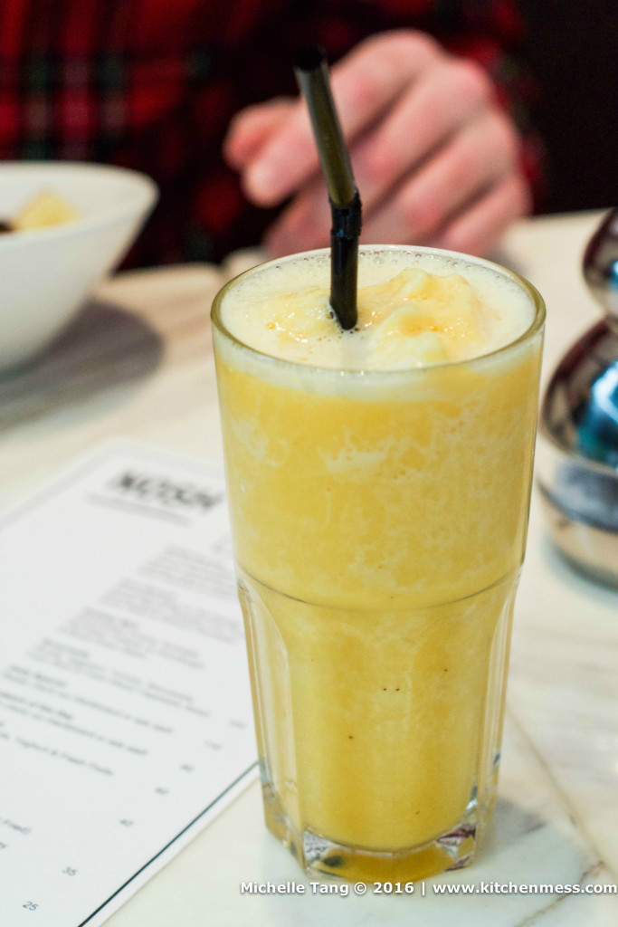 Blended smoothie – pineapple, orange, and passionfruit