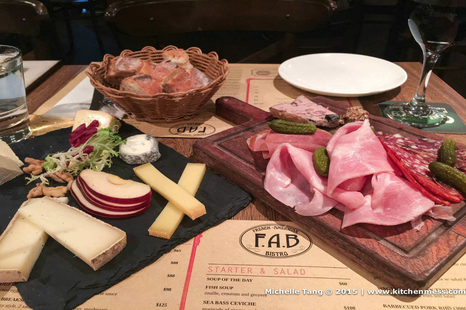 mixed platter of cheese and charcuterie